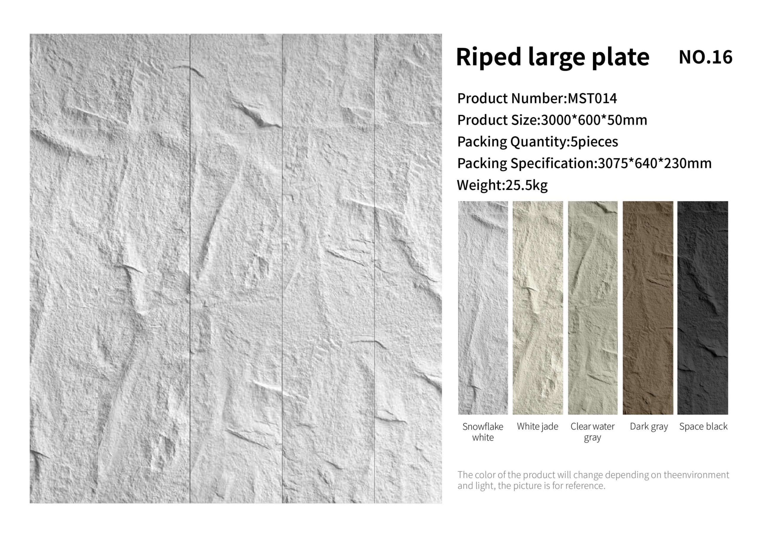 Riped large plate PU wall panel