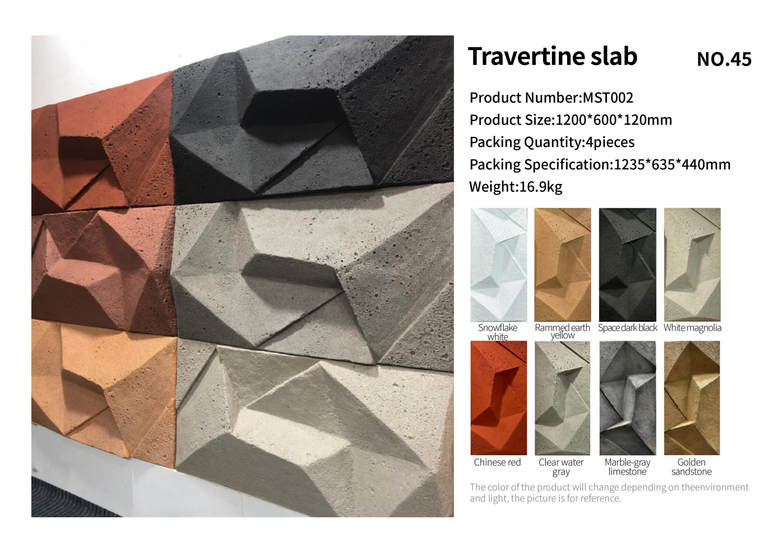 Travertine slab PU wall panel