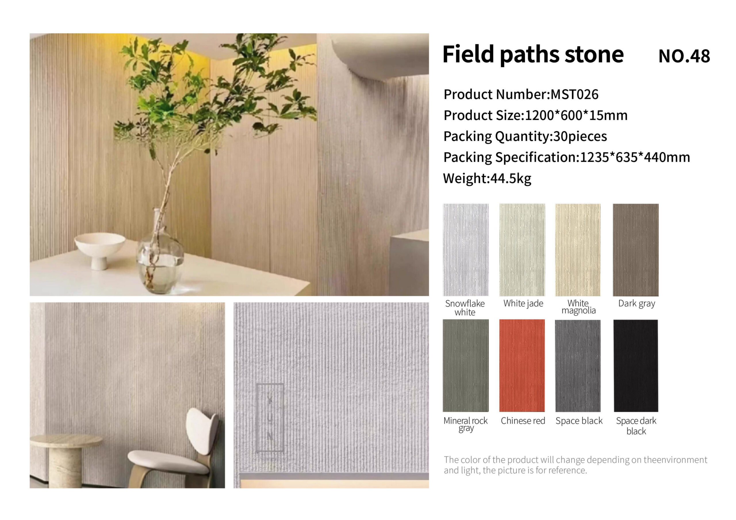 Field paths stone PU wall panel