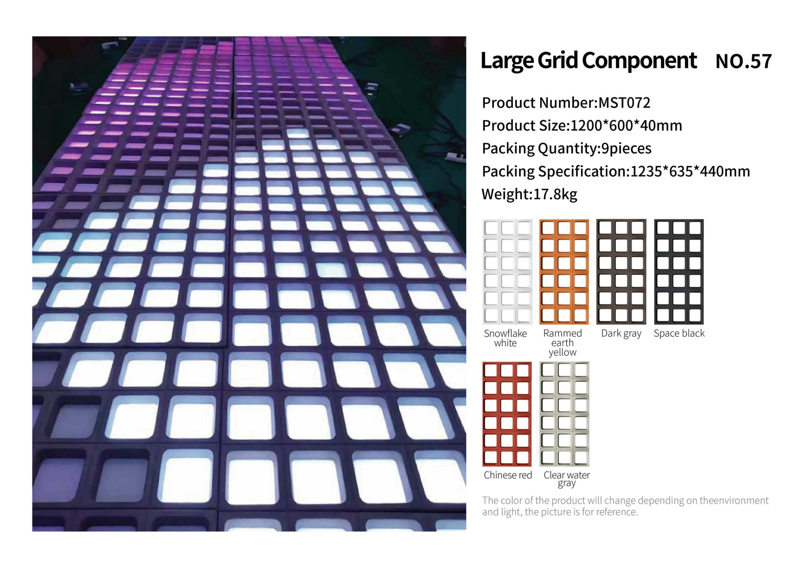 Large Grid Component PU wall panel
