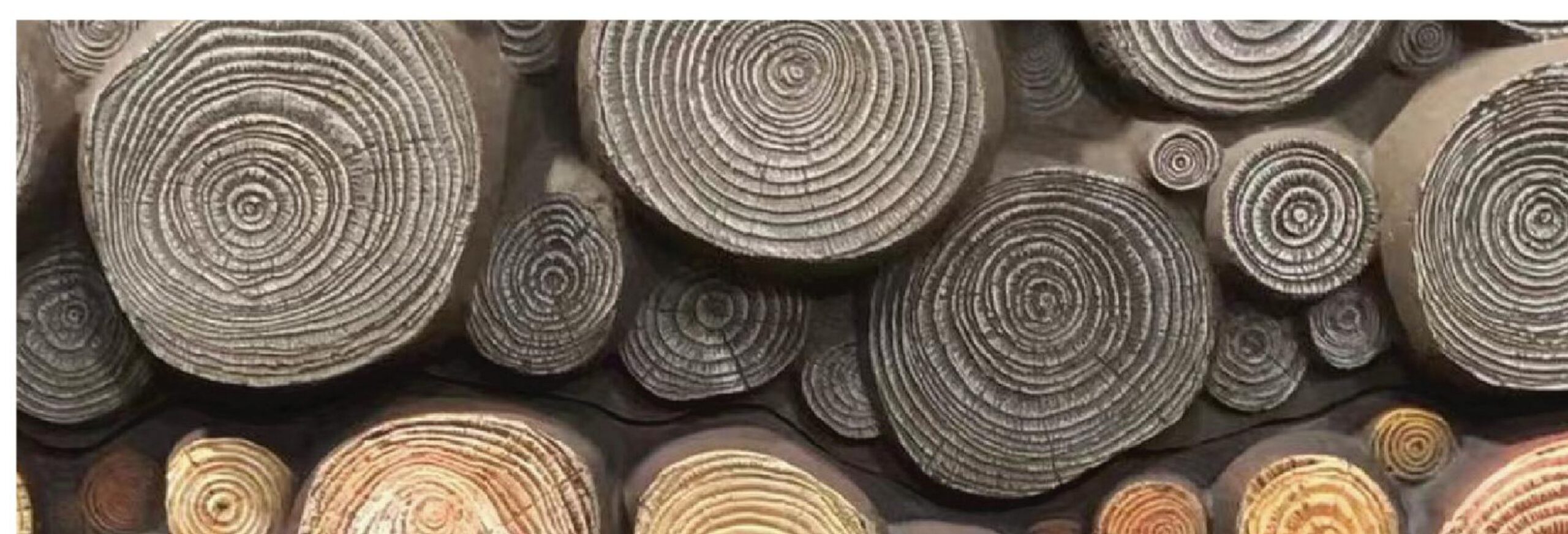 PU Round log Wall Panels enlarged application detail