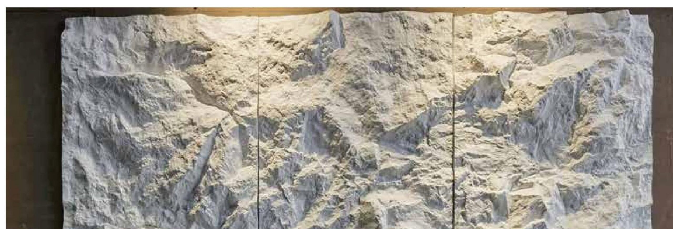 PU Three-Striped Mountain Rock Wall Panels enlarged application detail